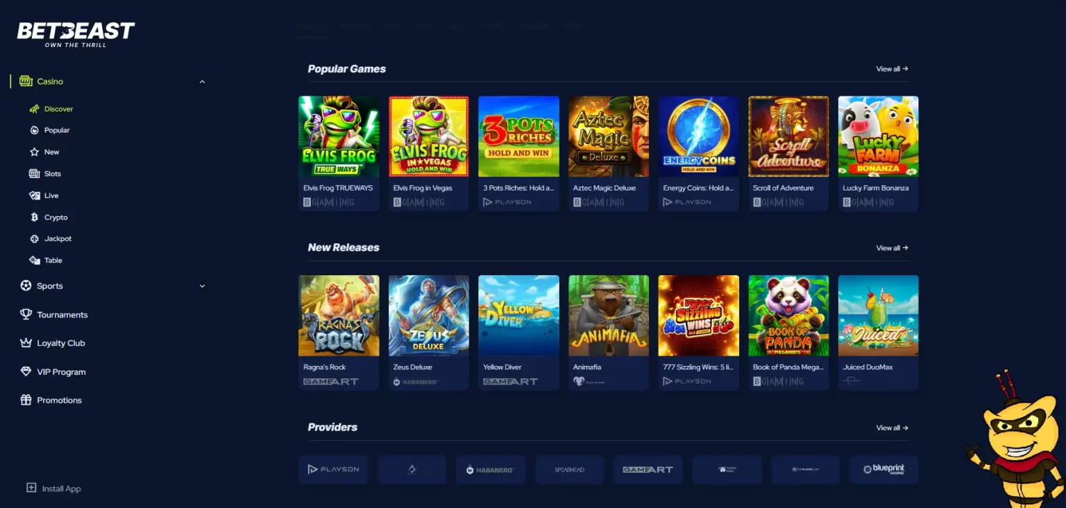 Einzigartige Spielautomaten bei BetBeast